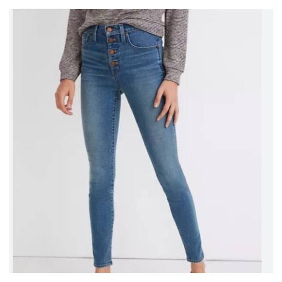Madewell 10" High Rise Skinny Crop Jean Button Fly Size 25 - Picture 1 of 5